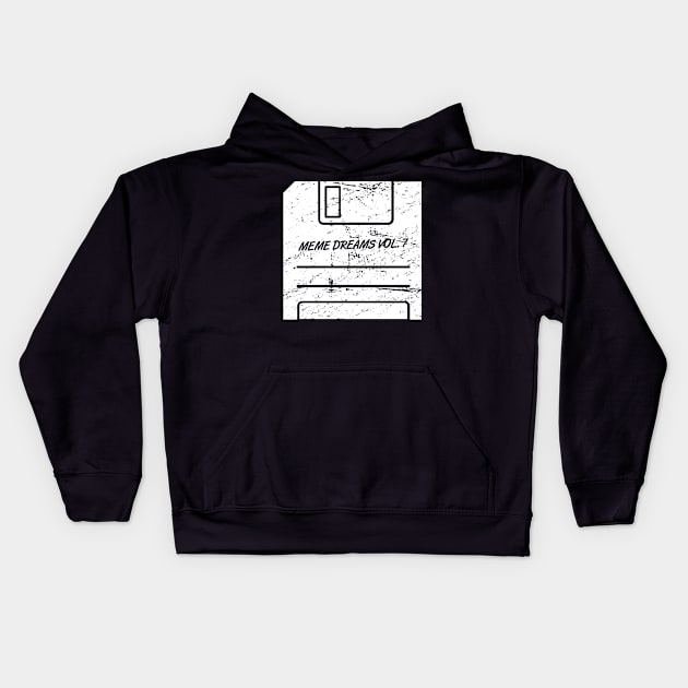 Meme Dreams - Aesthetic Vaporwave Floppy Disk Kids Hoodie by MeatMan